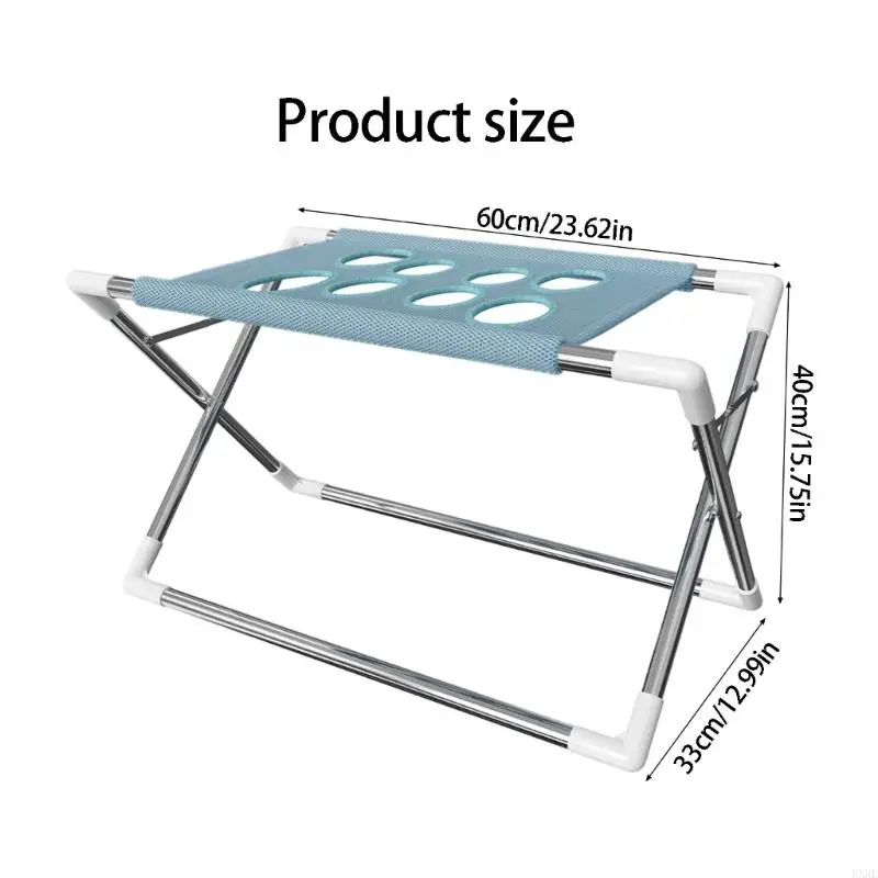 Pet Coat-Care Support Stand for Felines, Seven Reinforced Openings Aid Bathing, Brushing, and Routine Grooming Tasks KXRE