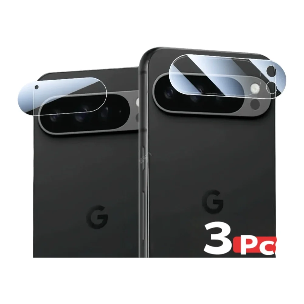 Protecteur d'objectif de caméra en verre trempé, 3 pièces, pour Google Pixel 9 Pro XL 8 7 6 6A 7A 8A, pliable HD, transparent, résistant aux rayures