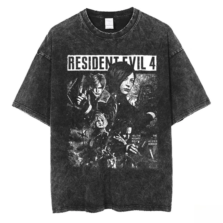 Biohazard Resident Evil Leon Kennedy Chainsaw Man Acid Wash