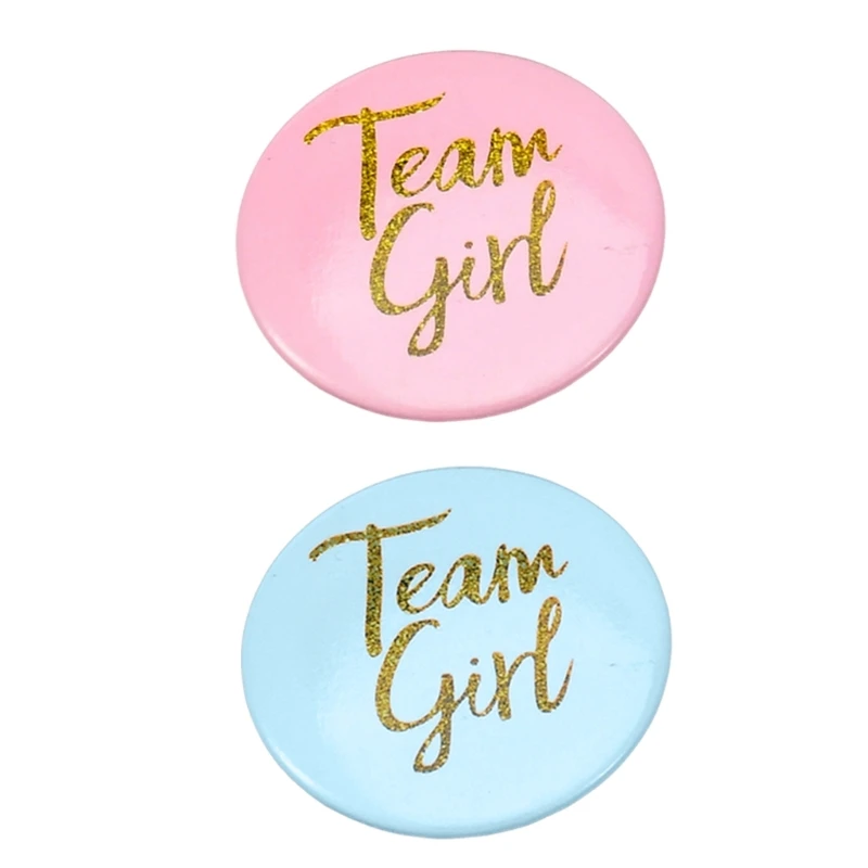 12/24pcs Baby Gender Discovery Buttons Pin Practical Mom and Dad Become Gender Discovery Party Badges Set in Tinplate