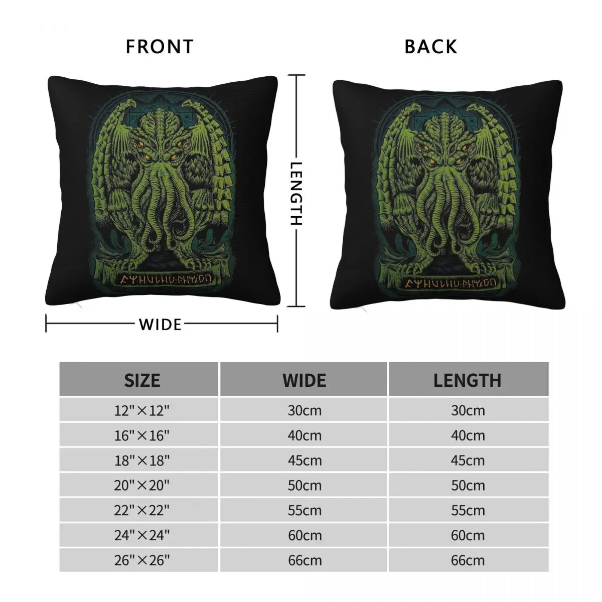 The Call Of Cthulhu R'Lyeh Square Pillowcase Polyester Linen Velvet Printed Zip Decorative Throw Pillow Case Cushion Cover 45x45