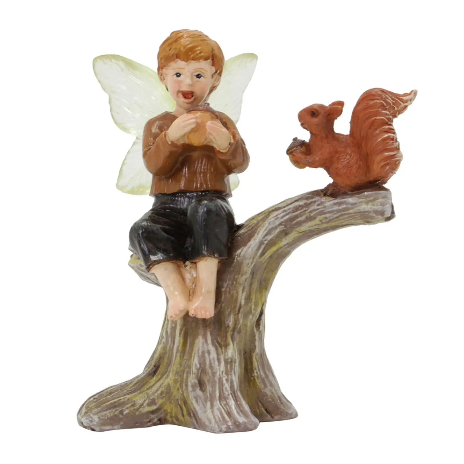 Miniature Fairy Garden Statue Squirrel Fairy Environmental Resin Outdoor Decor Planter Pot Decoration Fairy Garden Accessory