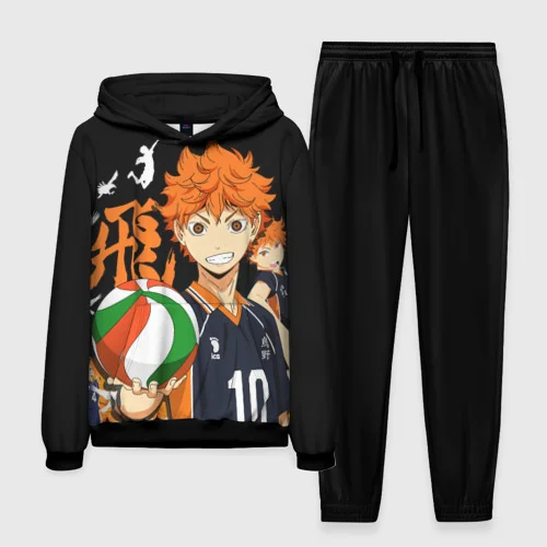 Popular Anime Haikyuu 3D Print Hoodie Tracksuit Fashion Men's Women Casual Sportswear Set kids Hoodie+Pants 2pcs Set