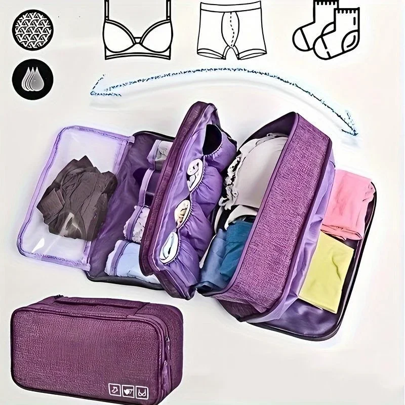 

Travel Bra Underwear Organizer Bag Large Capacity Washable Portable Storage Case for Lingerie Toiletry