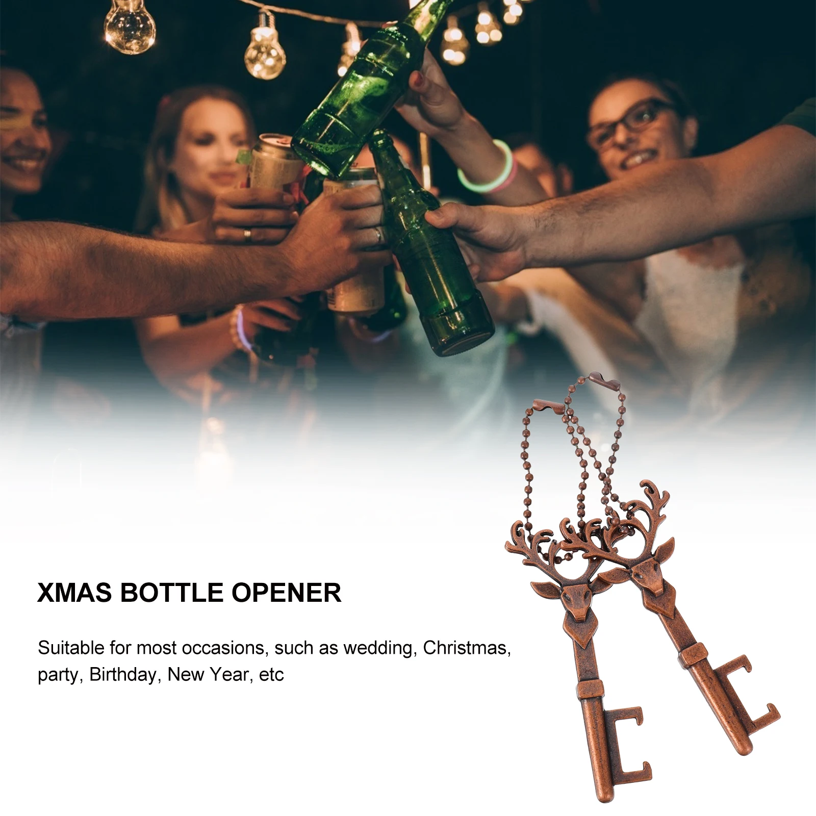 

4Pcs Retro Deer Head Bottle Opener Zinc Alloy Beer Opening Tool Pendant Gift Party Christmas Wedding Home Bar Accessories