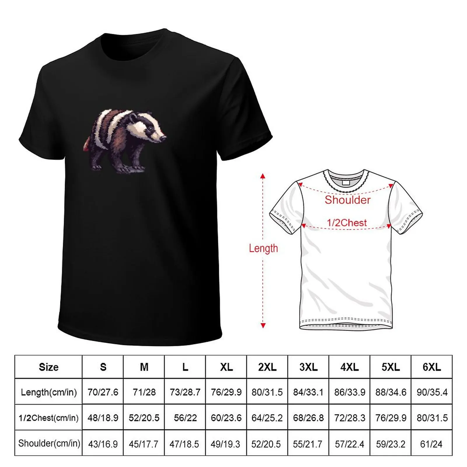 Pixel Badger T-Shirt cotton t-shirt plain for man package T-Shirt