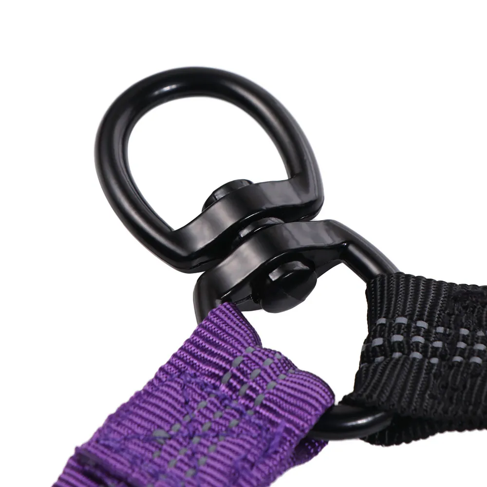 

Nylon 2 in 1 Double Dog Leash Reflective Adjustable Strap Two Dog Lead 360° Swivel Shock Absorbing Two Dog Traction Leash Walk