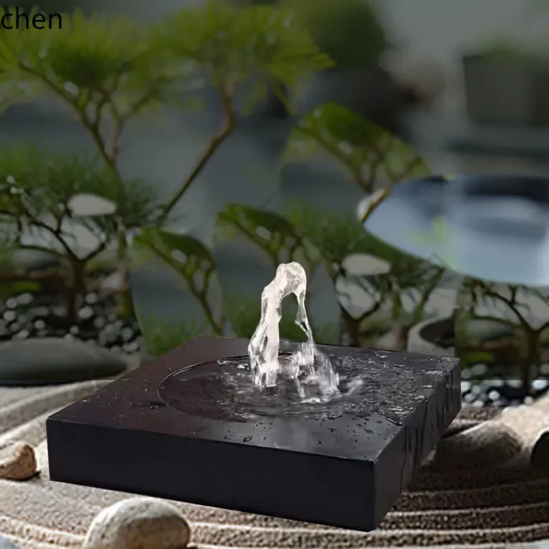 YFY Natural Flowing Water Bowl Villa Stone Bowl  Marble Flowing Water Ornament