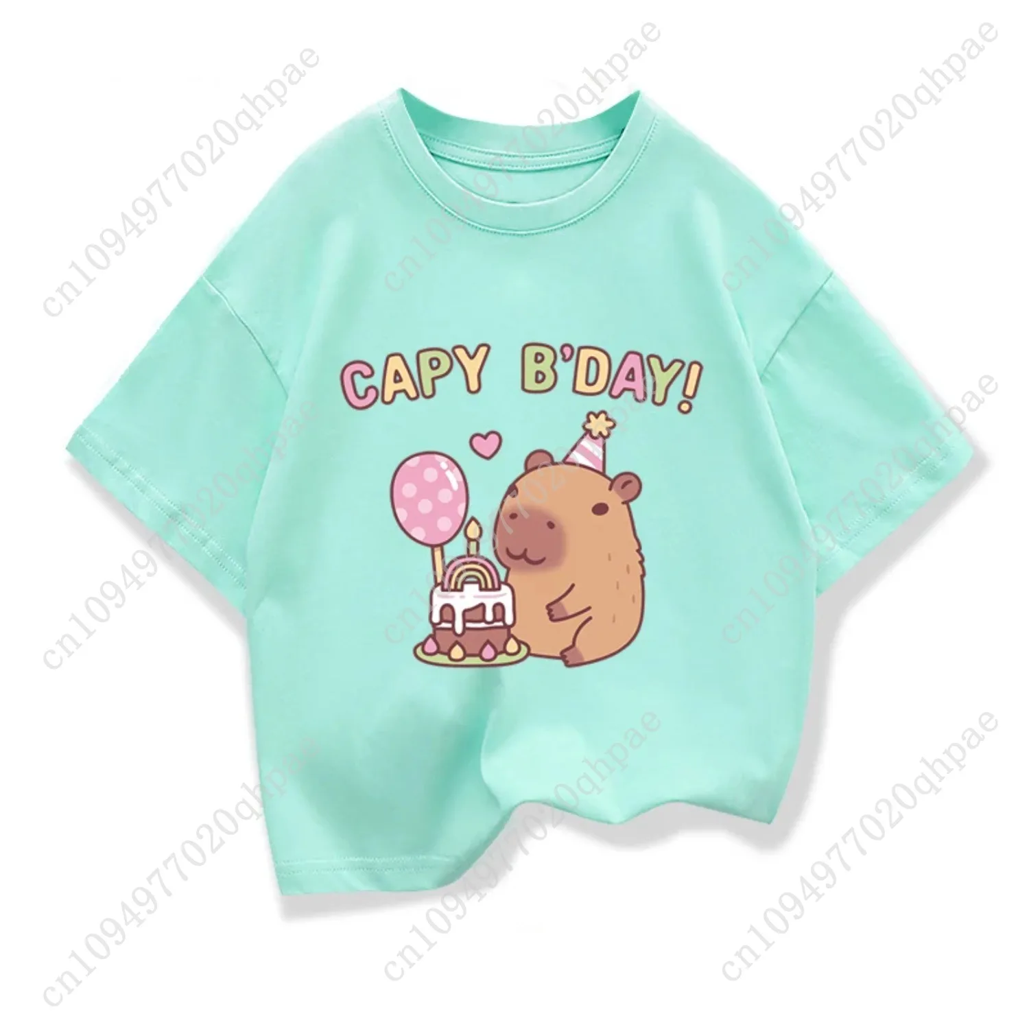 ملابس صيفية للأطفال مع طباعة كابيبارا اللطيفة للأطفال على الطراز الياباني بأكمام قصيرة تي شيرت بتصميم ملابس أعياد الميلاد للأطفال هدايا