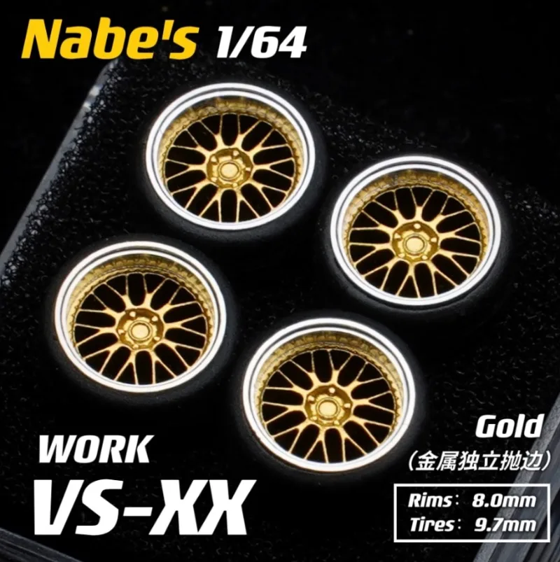 Nabes Chika 1/64 21A/21C/Vsxx/TF1 8.9/9.7mm 자동차 수정 휠 허브 고무 타이어 수지 휠 1:64 정적 모델 자동차에 적합