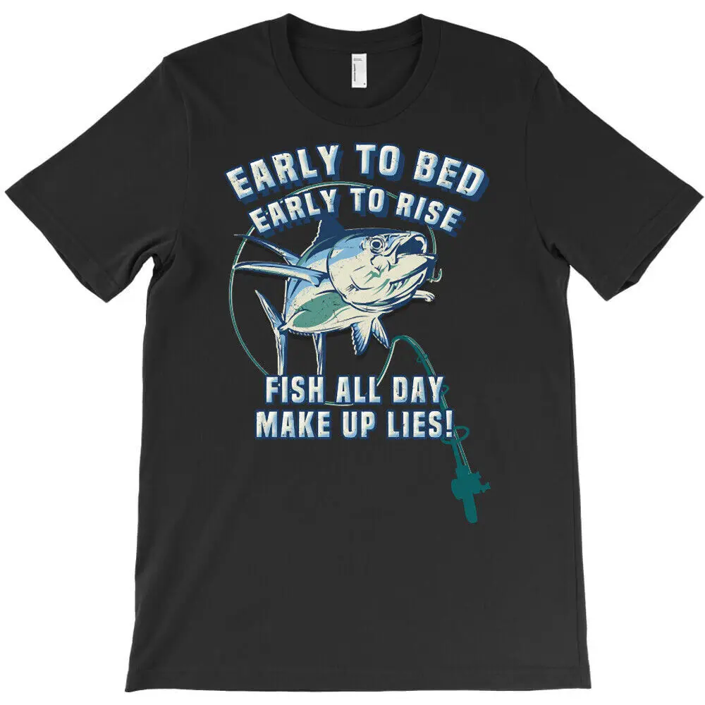 BEST TO BUY Early To Bed   Rise Fish All Day Make Up Lies T-ShirtAnime Pattern Clothing Y2K SummerGraphic  vintage Lux