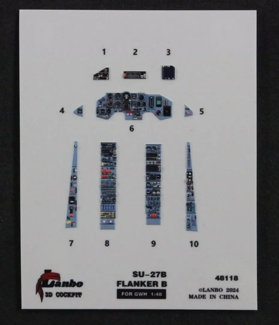 Lanbo Model 48118 3D Printed Color Cockpit For GWH L4824/S4818 SU-27B Flanker B