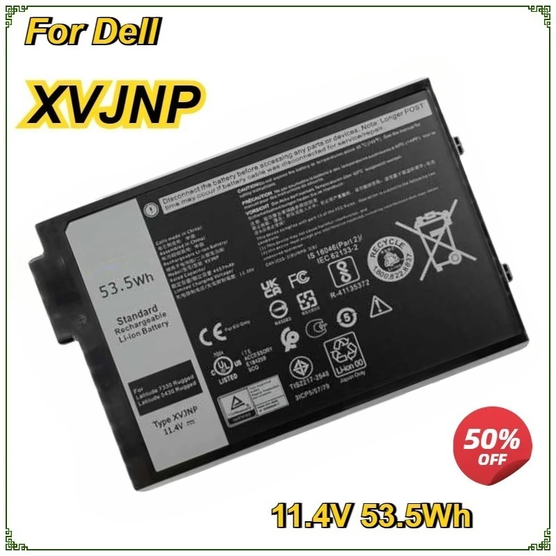 

XVJNP Laptop Battery for DELL Latiude 5430 7330 6JRCP Bateria 11.4V 53.5Wh Replacement Battery