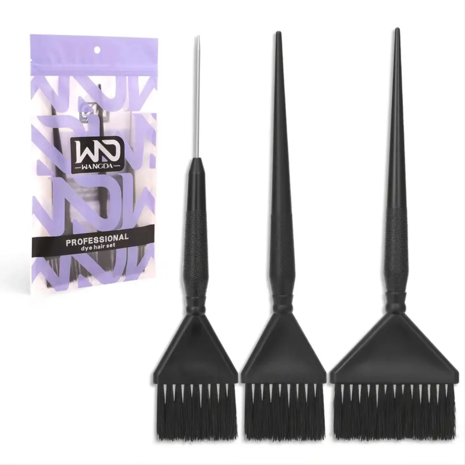 Hair Dye Brush Set - Color Brushes Bulk - 3 Pack (Black)