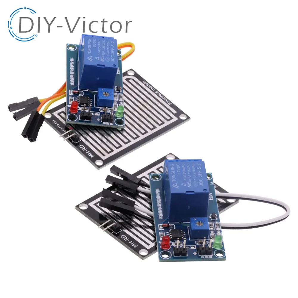 Snow Raindrops Detection Sensor Module Weather Humidity Detection DC 5V 12VRelay Control Module Rain Water Sensor Module