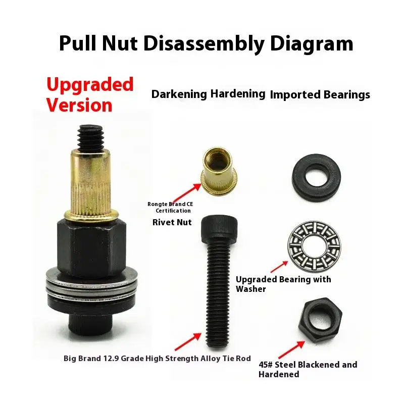 جديد 11 قطعة دليل جوزة برْشام أداة مجموعة ل M3 M4 M5 M6 M8 M10 M12 المكسرات تركيب بسيط اليد المبرشم اكسسوارات #4