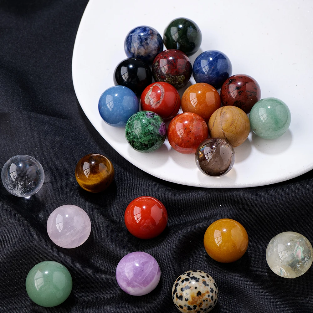 1pc/3pcs/5pcs Natural Crystal Chakra Balls Polished Gemstone Hole-less Loose Beads Divination Fishbowl Home Decorations