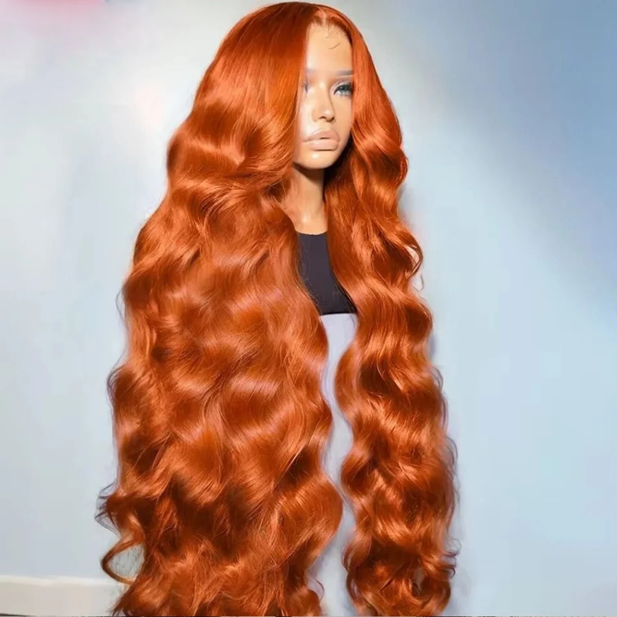Gengibre laranja 13x4 perucas frontais do laço cabelo humano 200% densidade peruca onda do corpo 350 cor perucas de cabelo humano pré arrancadas 100% cabelo humano
