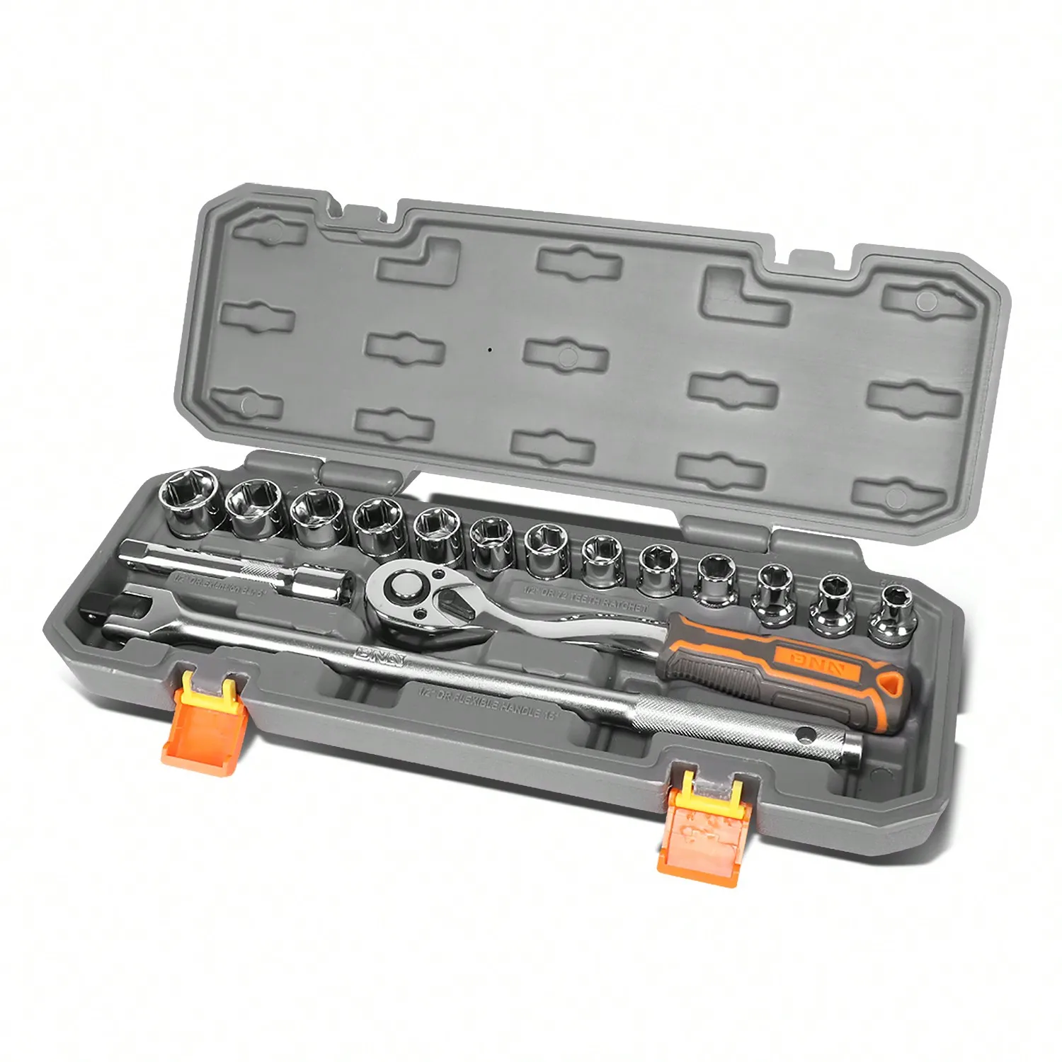 

‎ Набор из 17 предметов: торцевые головки с приводом 1/2 дюйма и кейс для хранения, для ремонта дома или автомобиля