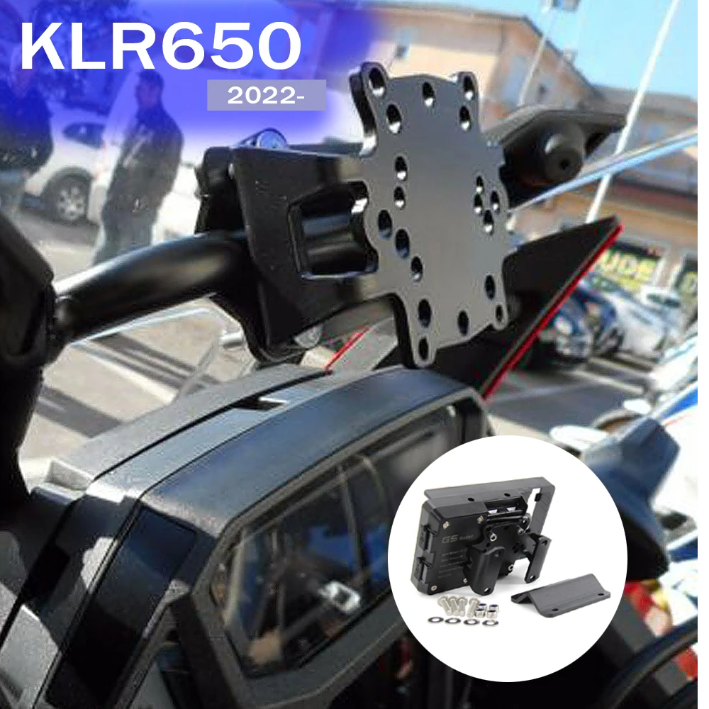 

2022 + For Kawasaki KLR650 klr 650 New Motorcycle Parts Front Phone Stand Holder Smartphone Phone GPS Navigaton Plate Bracket