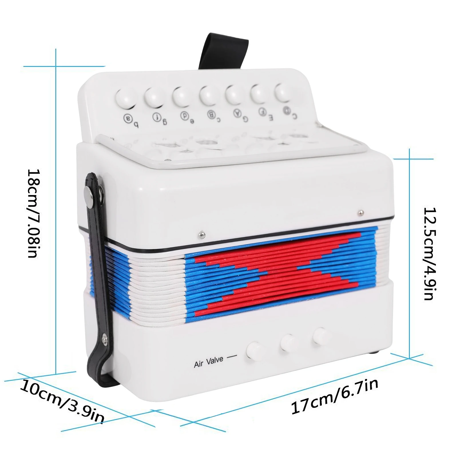 Mini 10-Tasten-Akkordeon-Spielzeug für Kinder, ABS-Material, Musikinstrument, Spielzeug für Kinder, Kinder, Kleinkinder, Weihnachtsgeschenk