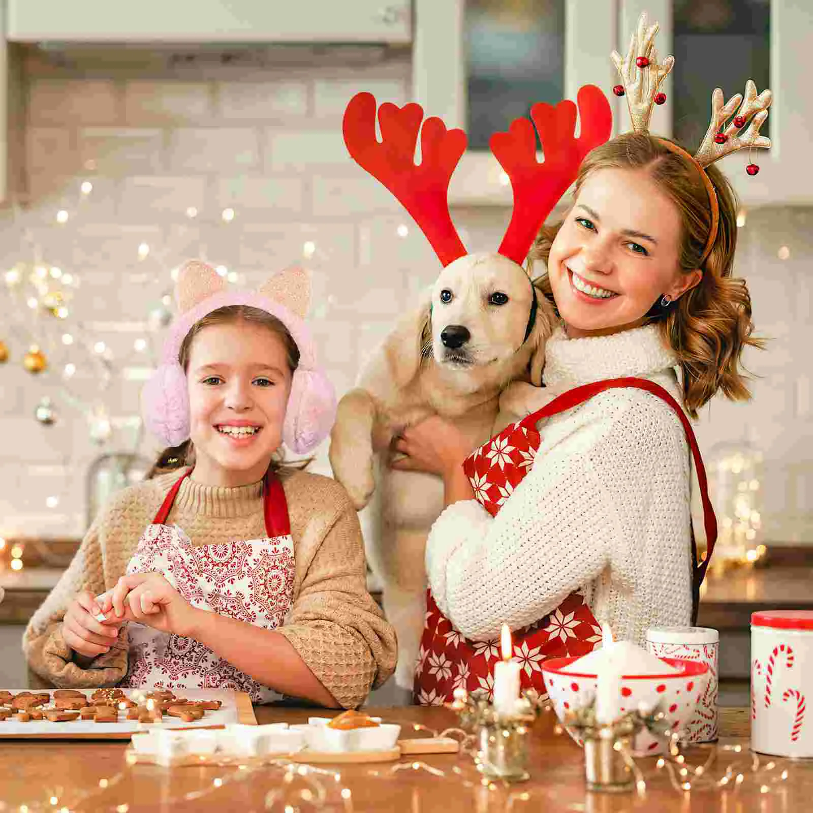 Diademas para niña, calentadores de orejas para mujer, ropa de Navidad, orejeras de felpa para niña de invierno, hombre