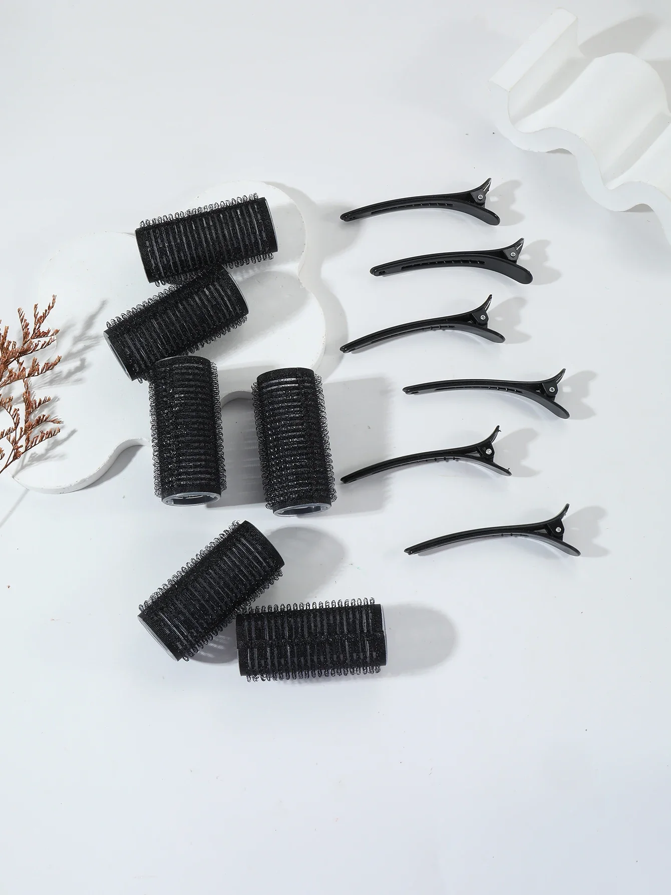 12 teile/satz Air Bar Lockenstab Rohr selbstklebende magische Rolle und Pony Haarspange Curling Styling Werkzeug