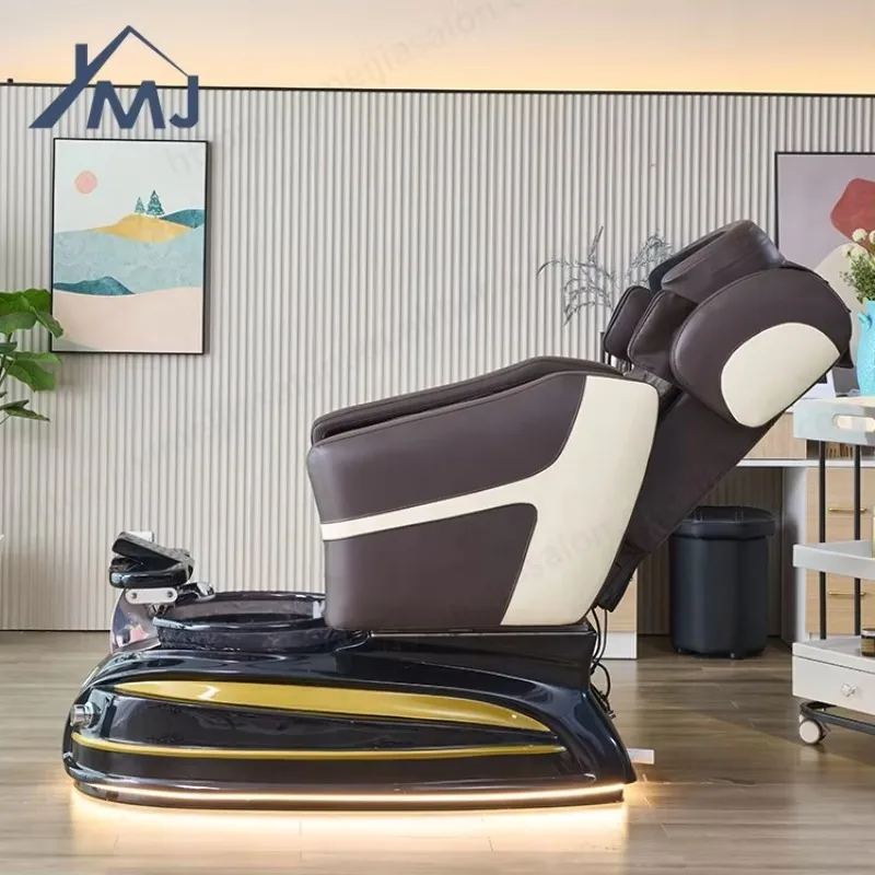 Throne Salon Luxury Electric Station Foot Spa Massage Pedicure Chairs With Plumbing