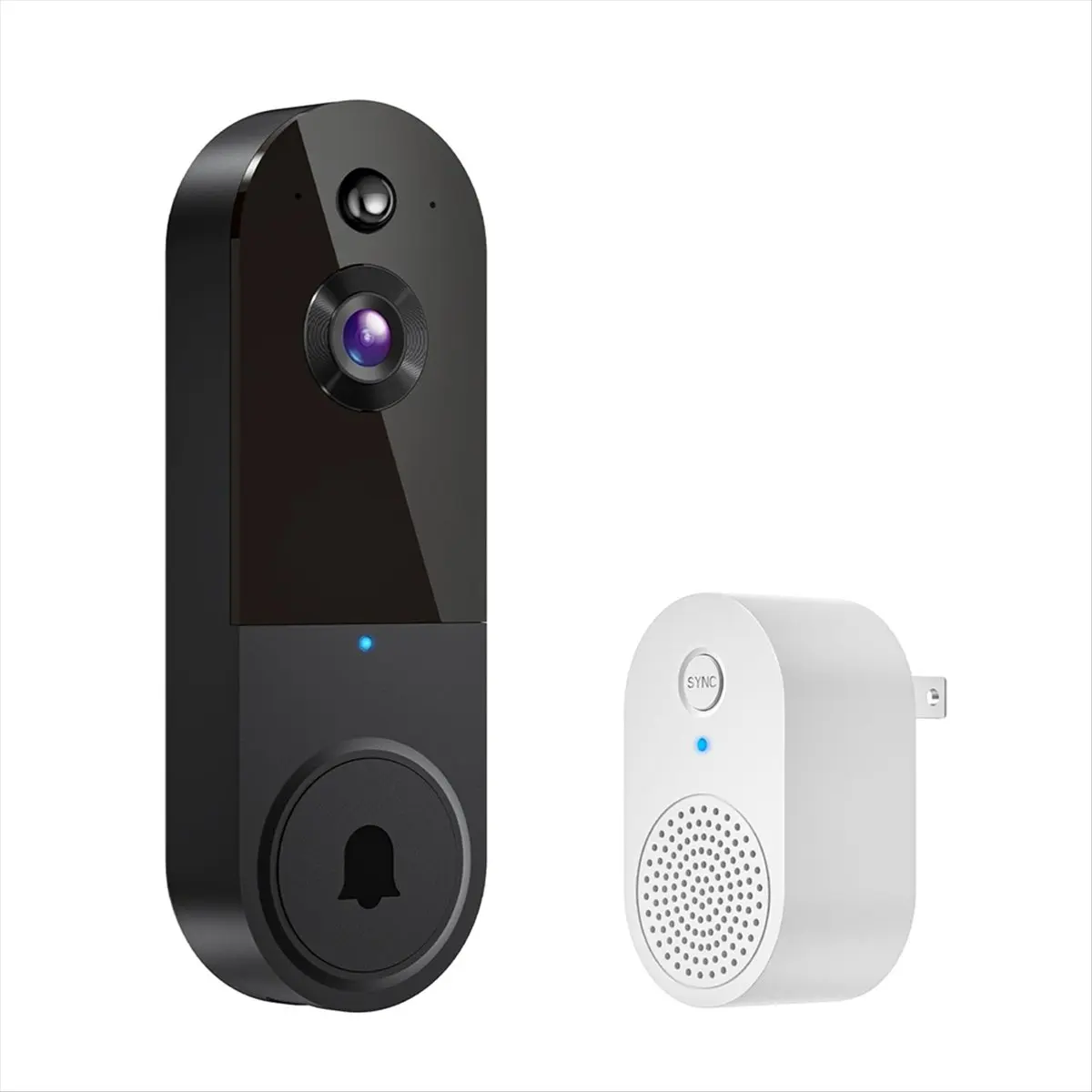 A58Z 1080p Wireless Video Doorbell Camera with Chime,AI Human Detection,2-Way Talk,,Cloud Storage Black US Plug