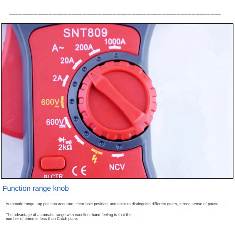 SNT809 Plastic Digital Clamp Meter Double Open Current Clamp Meter High Precision Multimeter