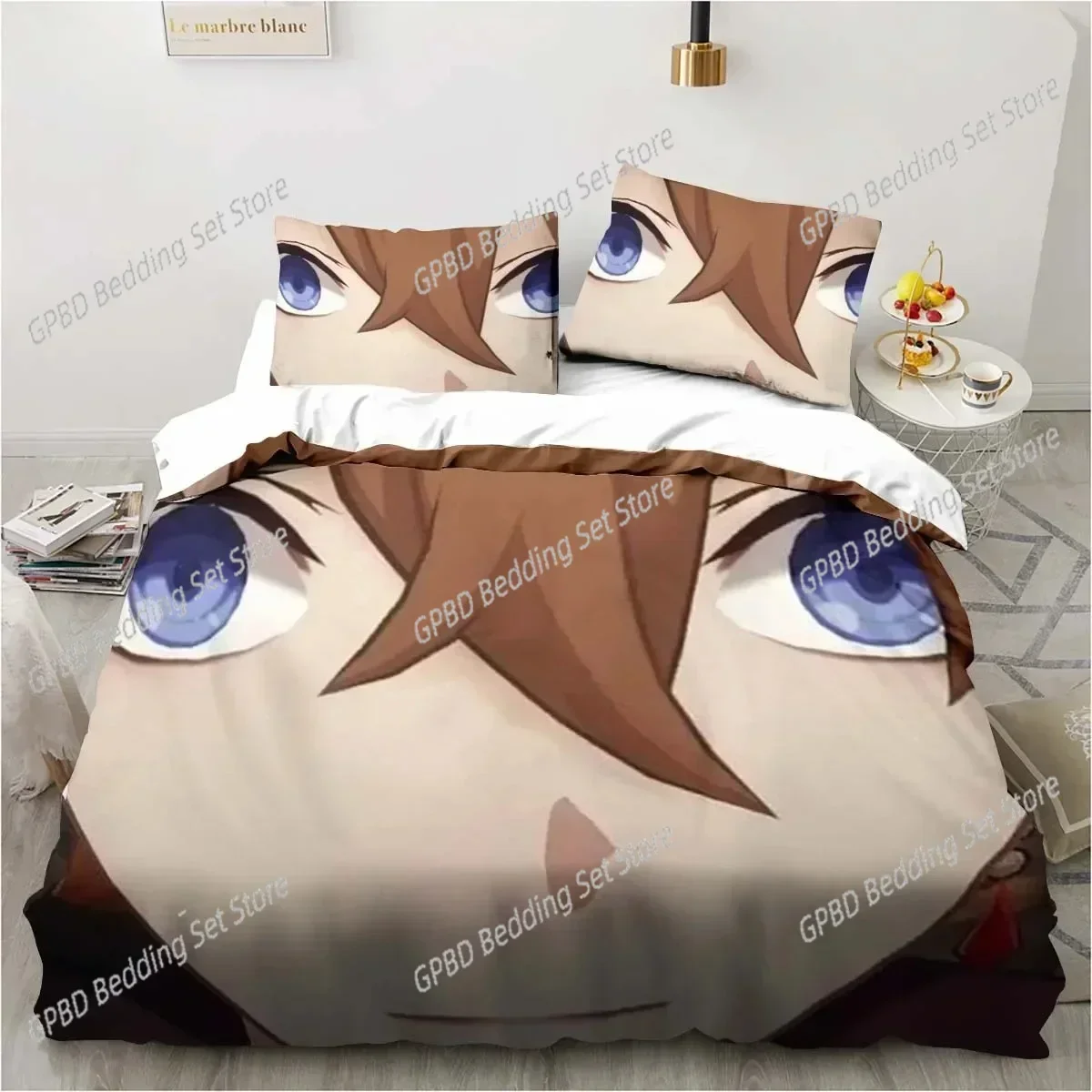Cartoon Anime Genshin Impact Game 3D Bedding Set Duvet Cover Pillowcases Single Twin Full Queen King Size Home Decor Quilt Boys