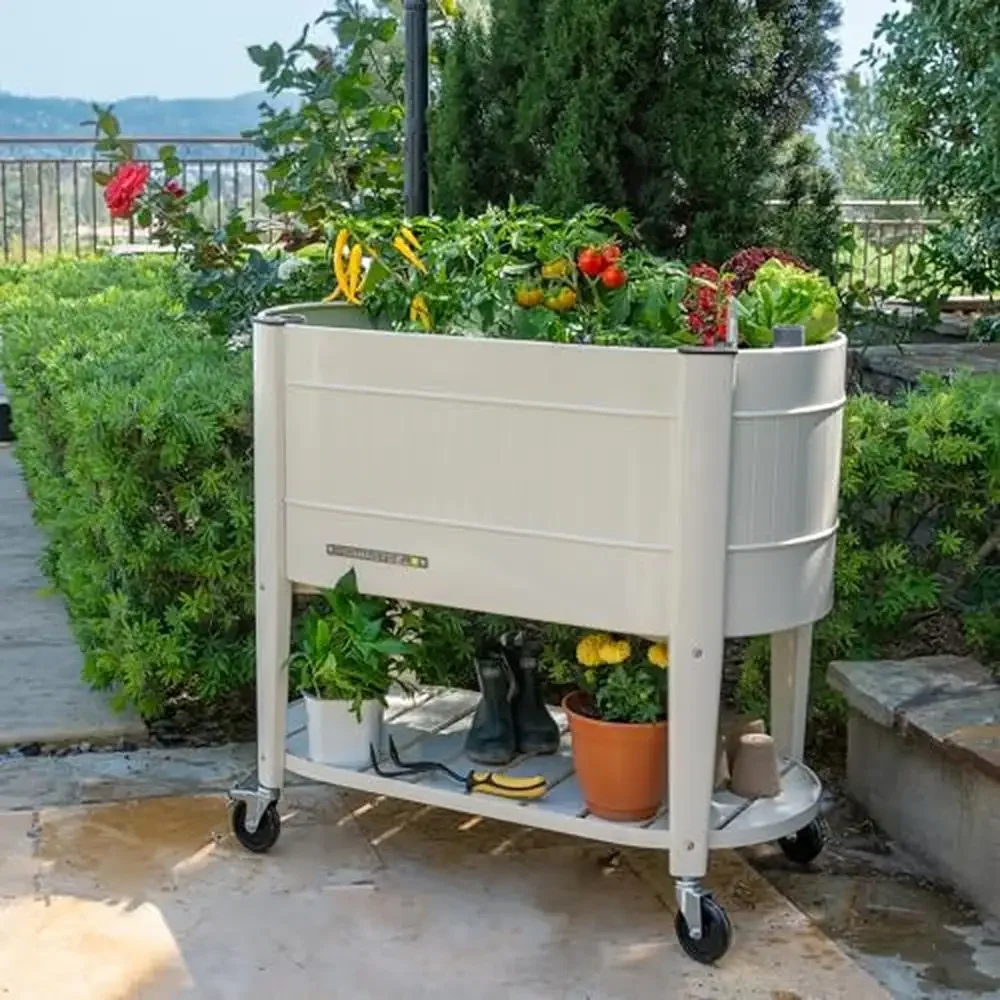 Elevated Garden Bed EnGrow TrueSoil Technology Eco-Chamber Mobility Storage Rack Harvesting Fruits Vegetables Regenerative Soil