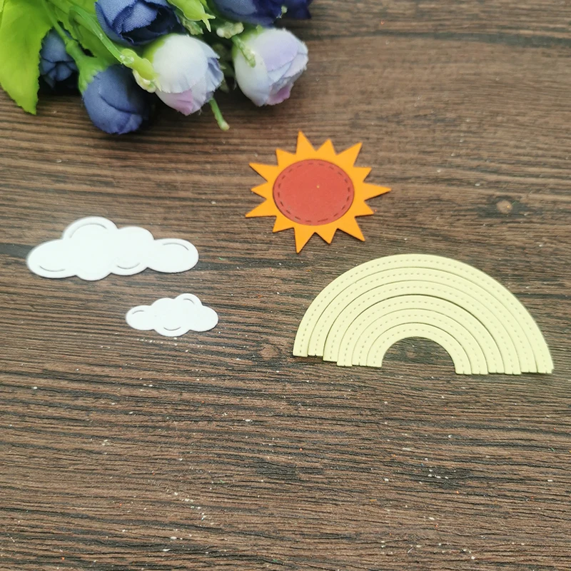 Rainbow Sun Metal cutting dies mold Round hole label tag Scrapbook paper craft knife mould blade punch stencils dies