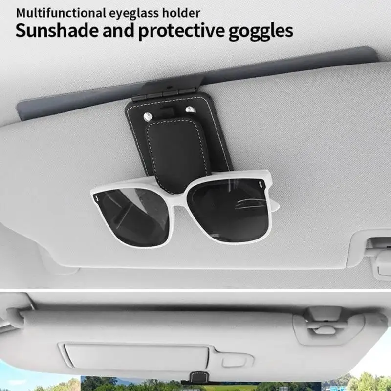 Magnetic Car Sunglasses Holder Anti-scratch Soft Pad Sun Visor Glasses Clip Portable Eyeglasses Hanger for Road Trip Use