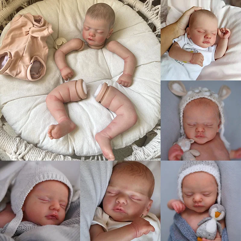 

19 Inches DIY Reborn Doll Kit Sam Vinyl Already Painted Unfinished Doll Molds painting hair Contains cloth body