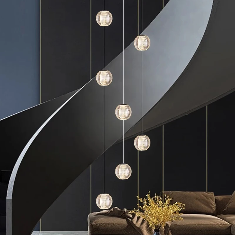 

Modern home decoration crystal chandelier, stair Pendant lamp, living room Pendant lights, interior lighting