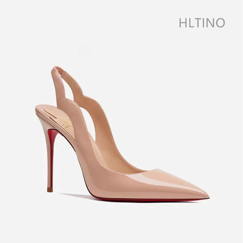 HLTINO Summer Sandals Women Slingback 4.0Inch/10CM High Heels Wedding Dress Shoes Fashion Sexy Stilettos