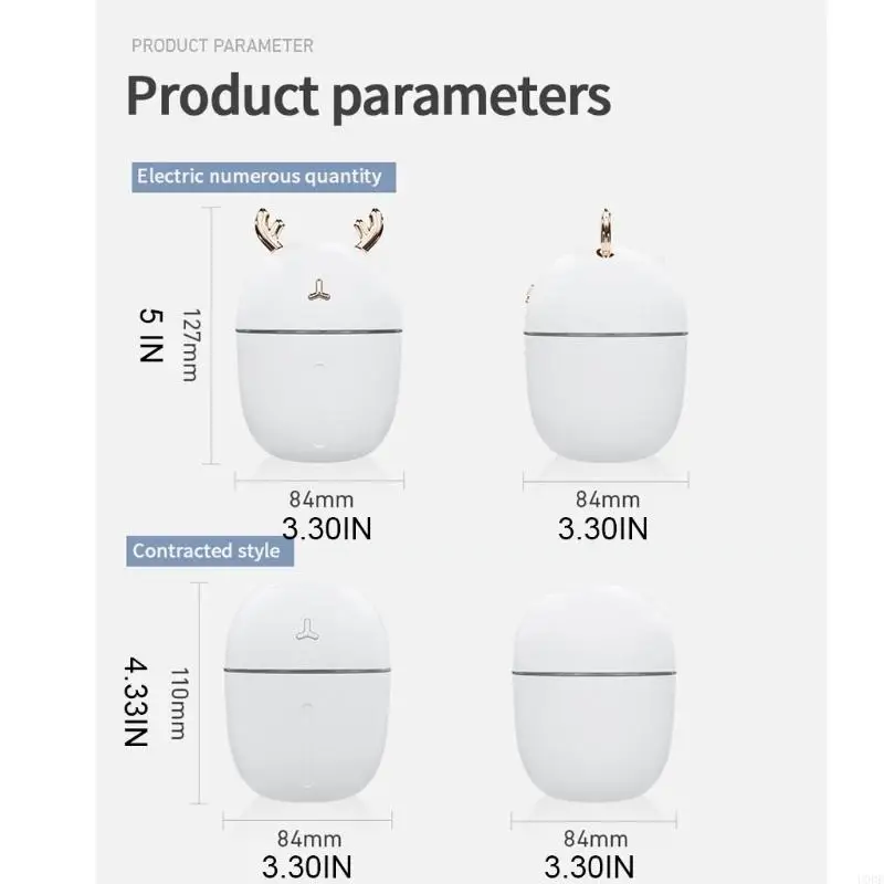U0DE Portable 300ml pour Mini humidificateur bois mignon silencieux USB diffuseur d'air brumisateur brumisateur avec
