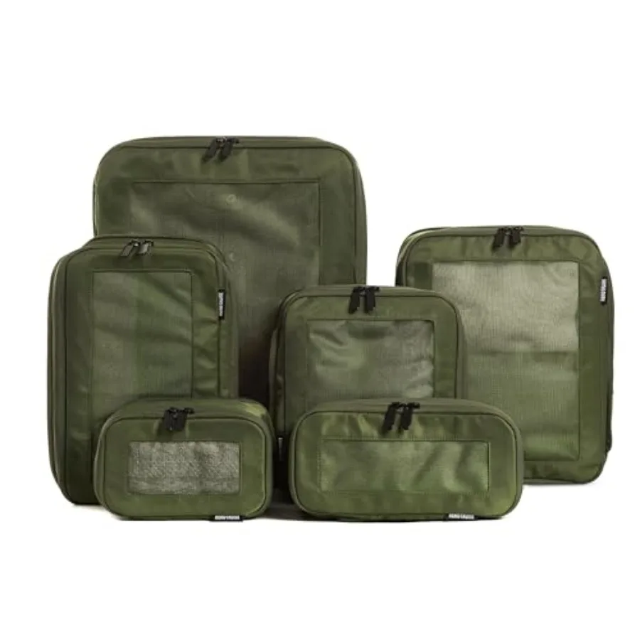

Travel compression packing cubes for suitcases durable nylon, black double zipper, space-saving design