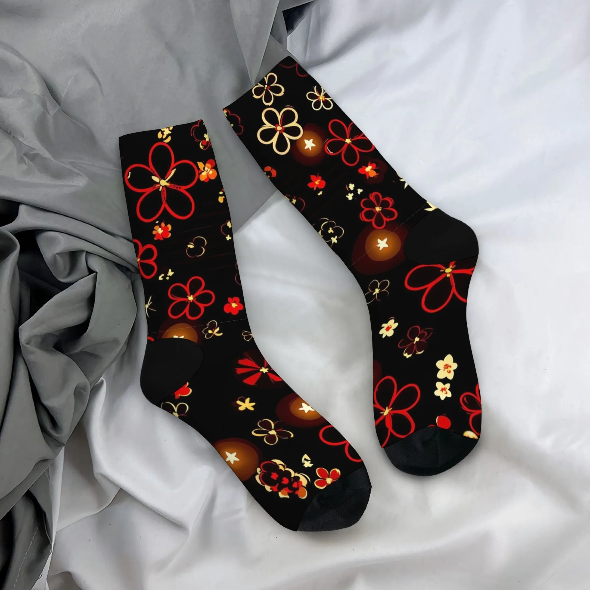 Chaussettes de jardin colorées, Design Floral artistique, Ultra-doux, respirantes, unisexes, décontractées, à la mode