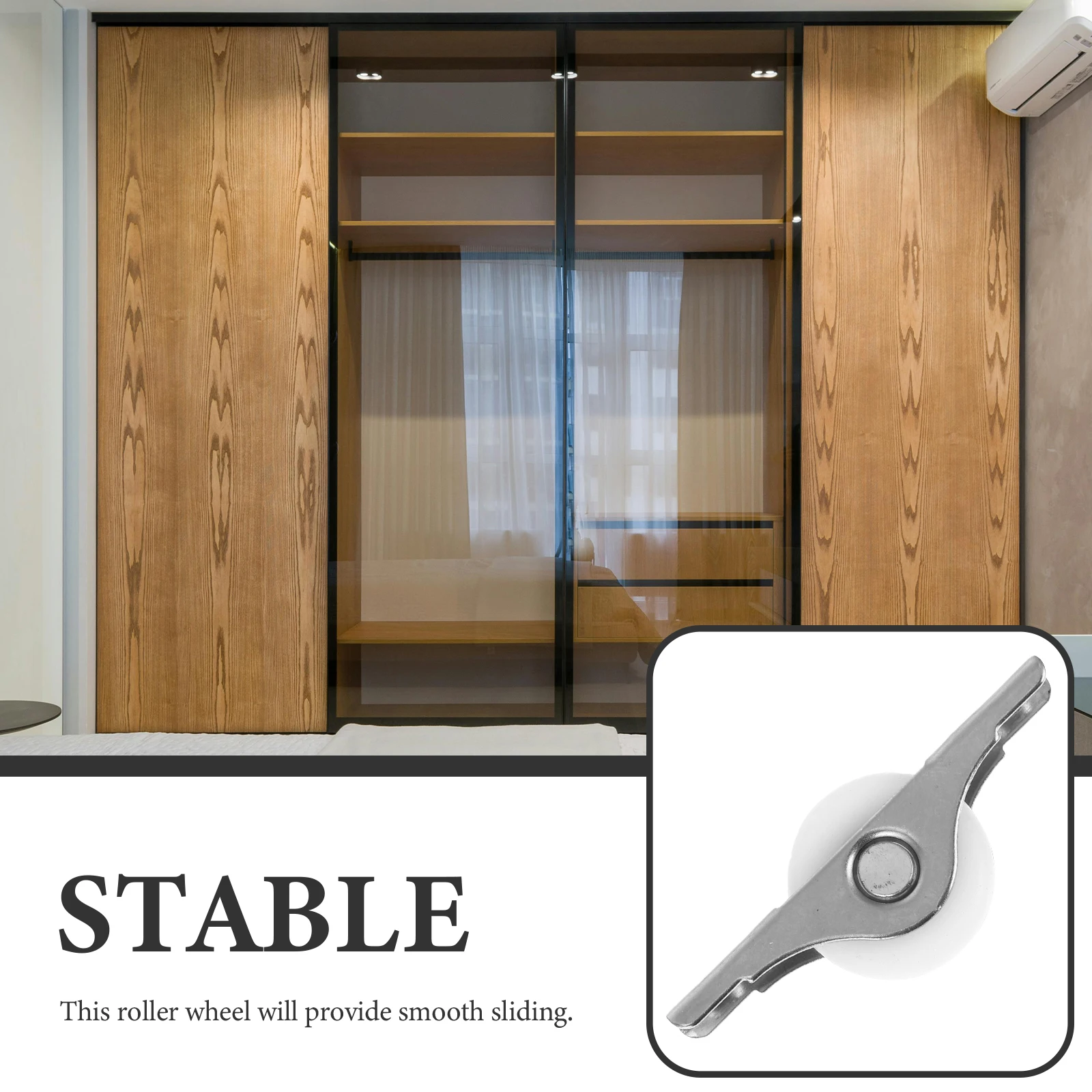 

4pcs Sliding Door Wheel Durable Metal Roller Cabinet Wardrobe Smooth Home Furniture Store Office Hardware Track System