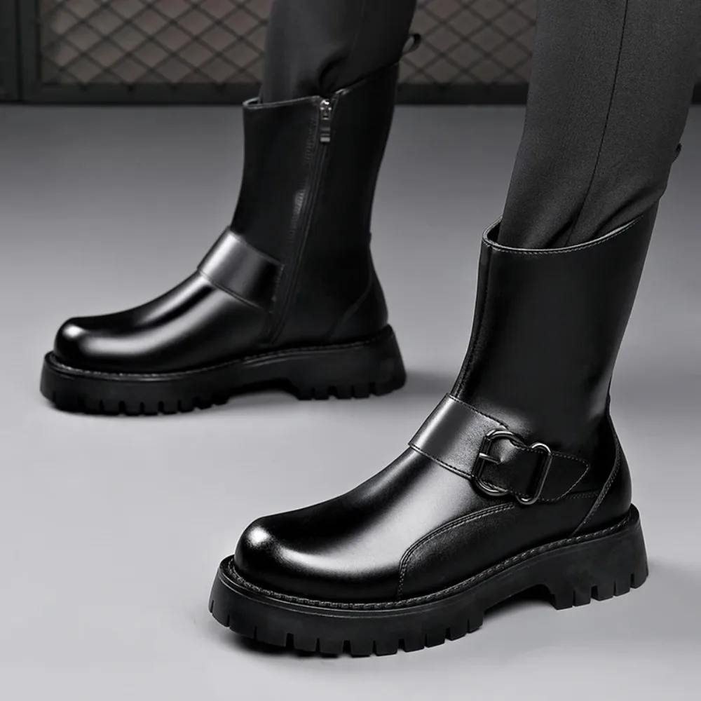 

Модные роскошные мужские ботильоны до середины икры, дизайнерская деловая обувь из натуральной кожи, модельные свадебные офисные ботинки, мужская обувь