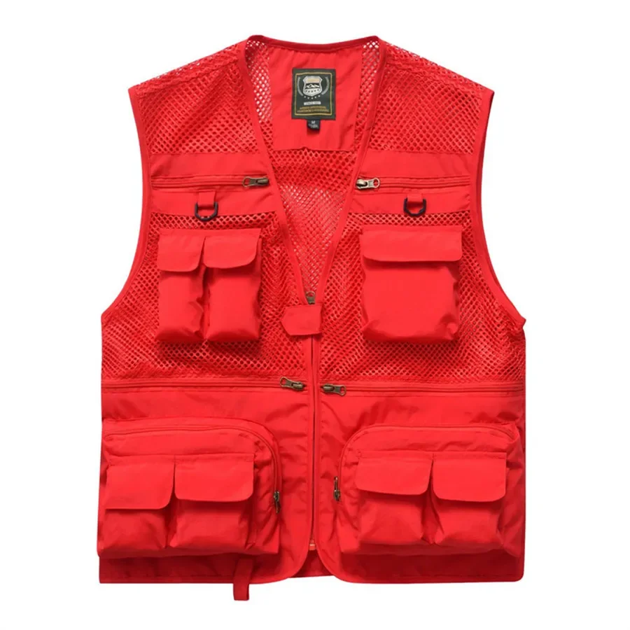 2024 New Summer Men 16 Pockets Outdoor Vests Hiking Fishing Mesh Vest Photographer Waistcoat Cargo Sleeveless Jacket Tool Coats