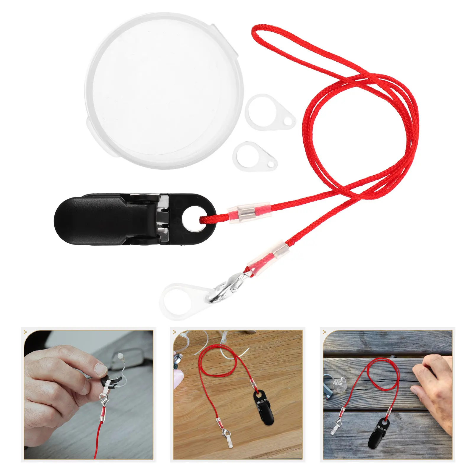Anti-Loss Hearing Amplifier Clip with Adjustable Lanyard Secure Fastening System Comfortable Easy-to-Use Design for Seniors