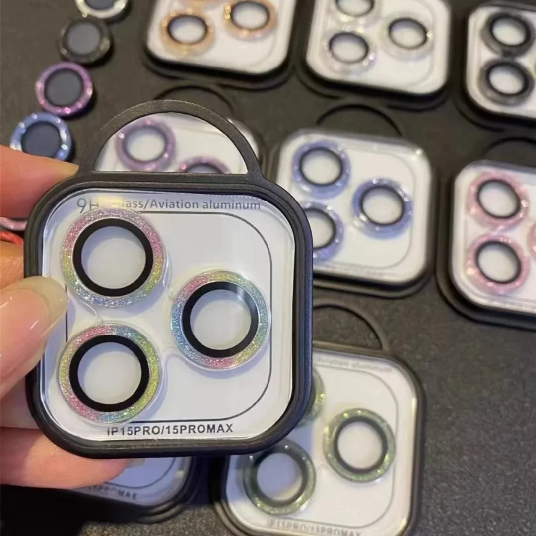 2-3Pcs Glitter Diamond Camera Lens Protector For IPhone 15 14 Pro Max 16 17ProMax Accessories