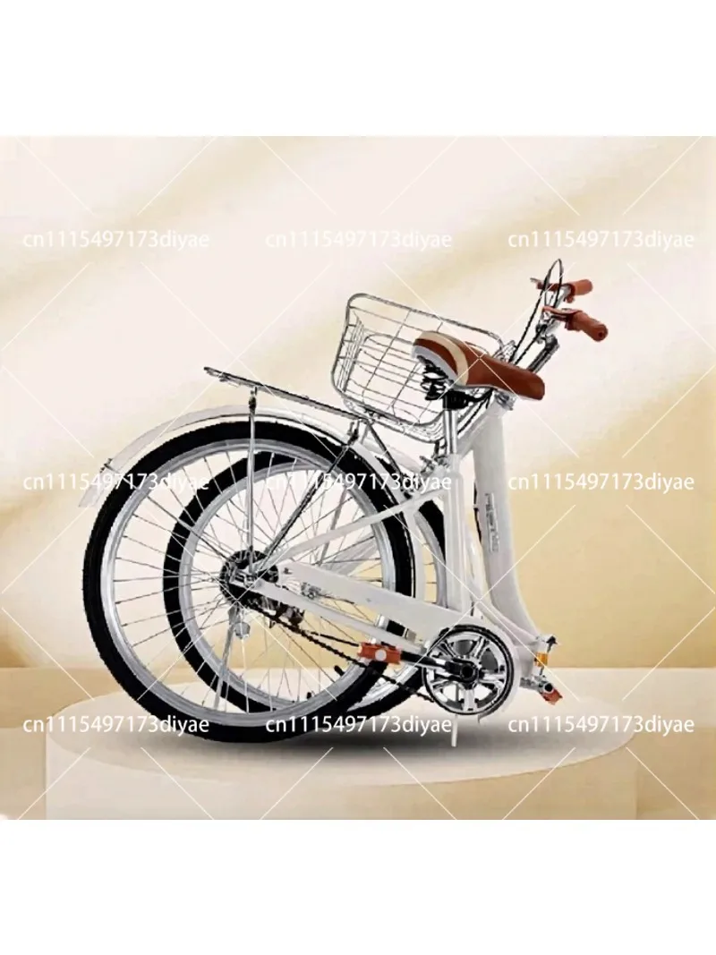 24 Inch Folding Bike Ultra Light Portable Adult Commuter Bicycle 7 Speed Dual Disc Brake