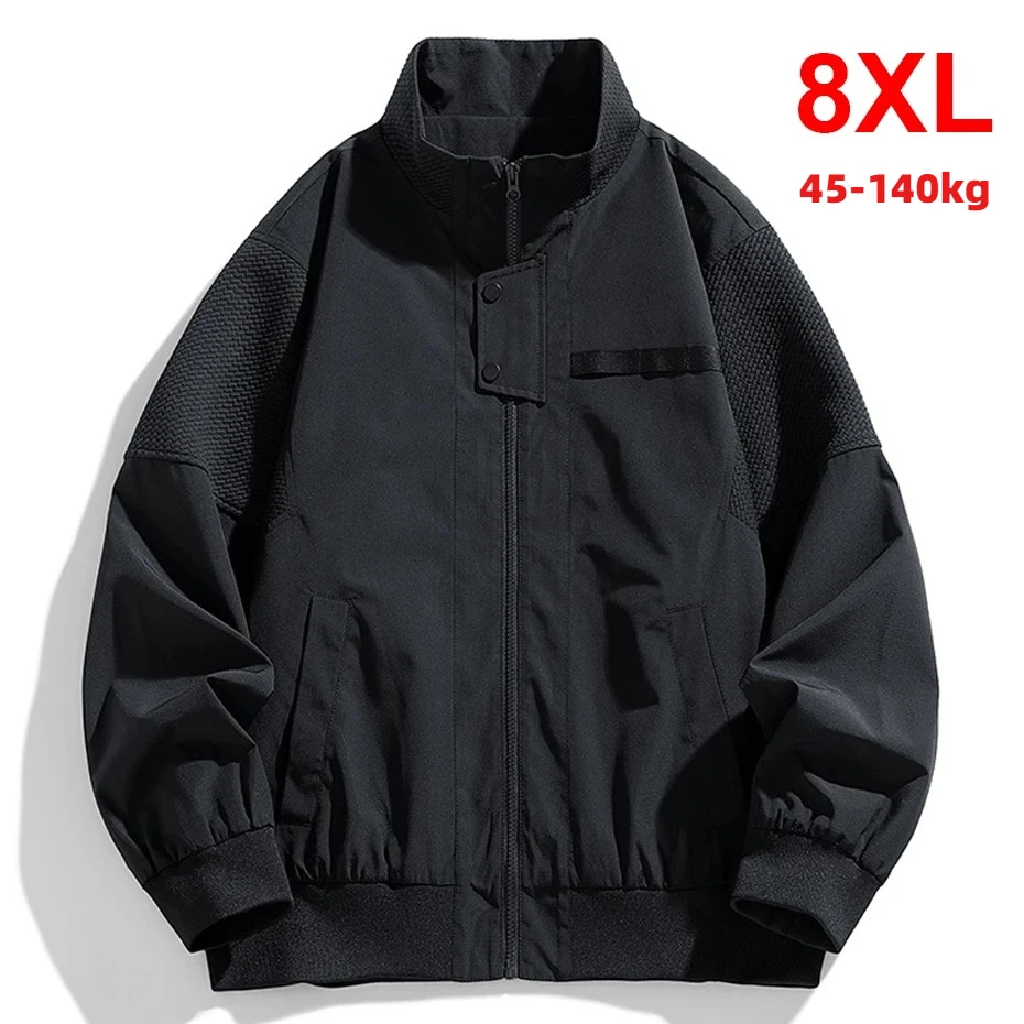 

Spring Autumn Multi-pocket Cargo Jacket Men 8XL Plus Size Jackets Coats Fashion Casual Windbreaker Stand Collar Camp Jacket Male