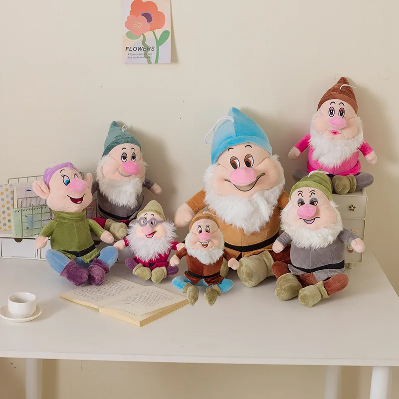 Juguete de peluche Blancanieves y los siete enanitos de 23cm, personaje de dibujos animados Kawaii, muñeco de peluche, decoración de habitación de Cosplay, regalo para niños