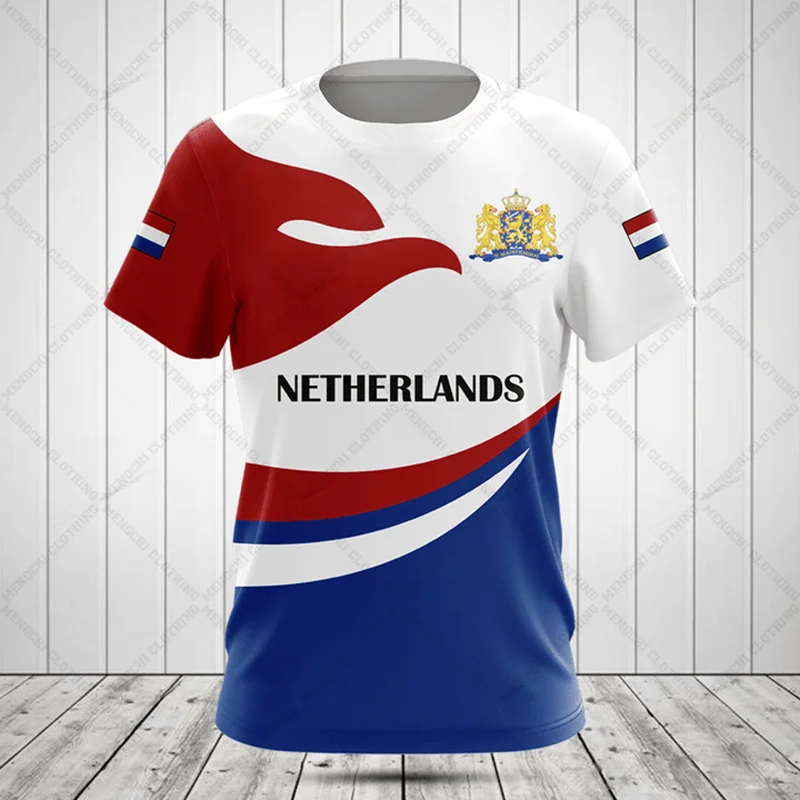 Custom Name Netherlands Flag Graphic T-shirts Summer Casual Men's Fashion Jersey Loose Oversized Pullover Short Sleeve Tops