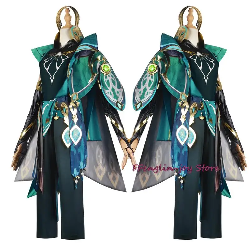 Anime Game Genshin Impact Alhaitham Cosplay Set completo guanti parrucca per uomo abiti Halloween Costume Party Comic Con